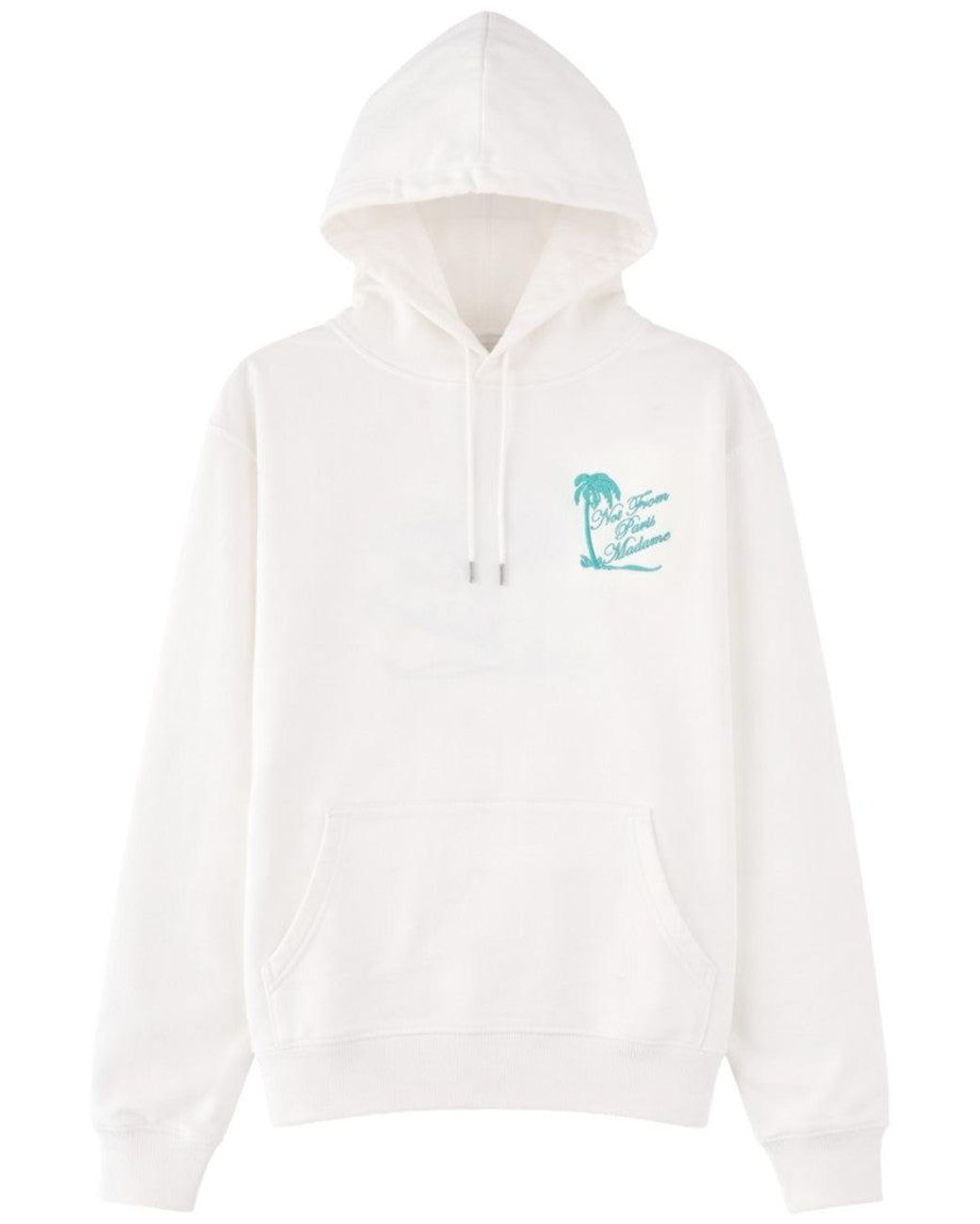 Drole de Monsieur White Embroidered Hoodie for men