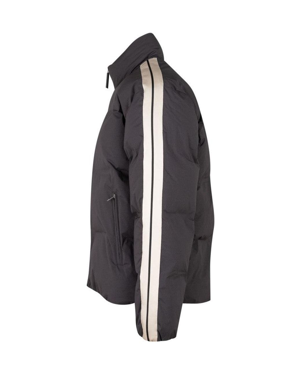 Palm Angels Gray Track Puffer Jacket for men