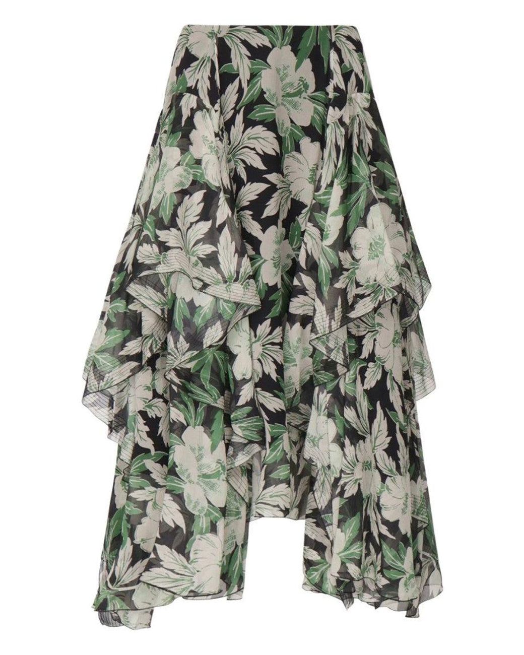 Loewe Gray Silk Skirt