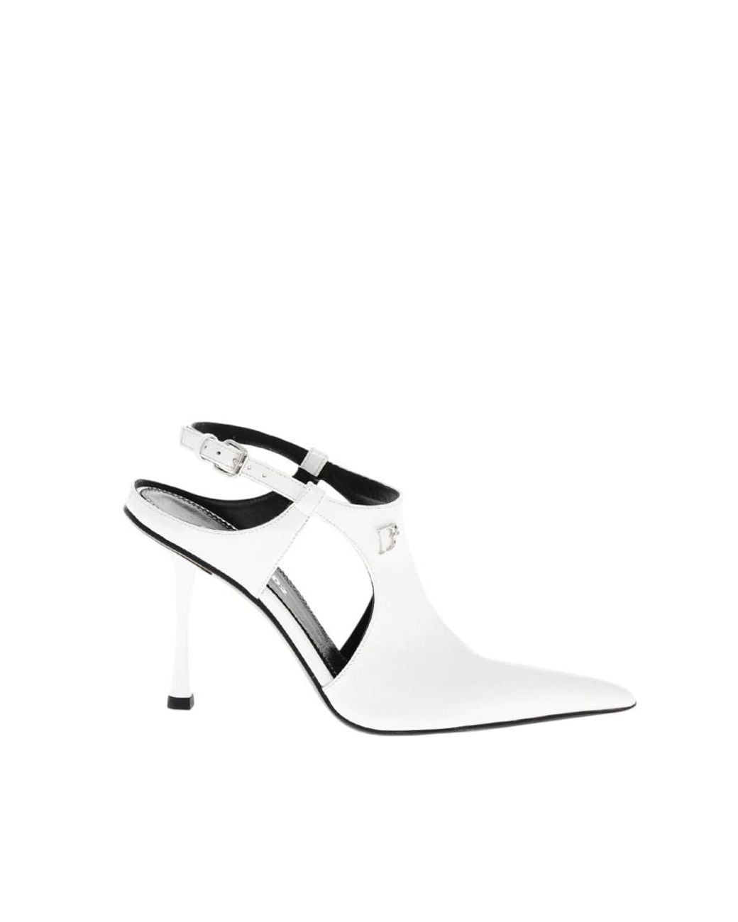 DSquared² White Logo Pumps