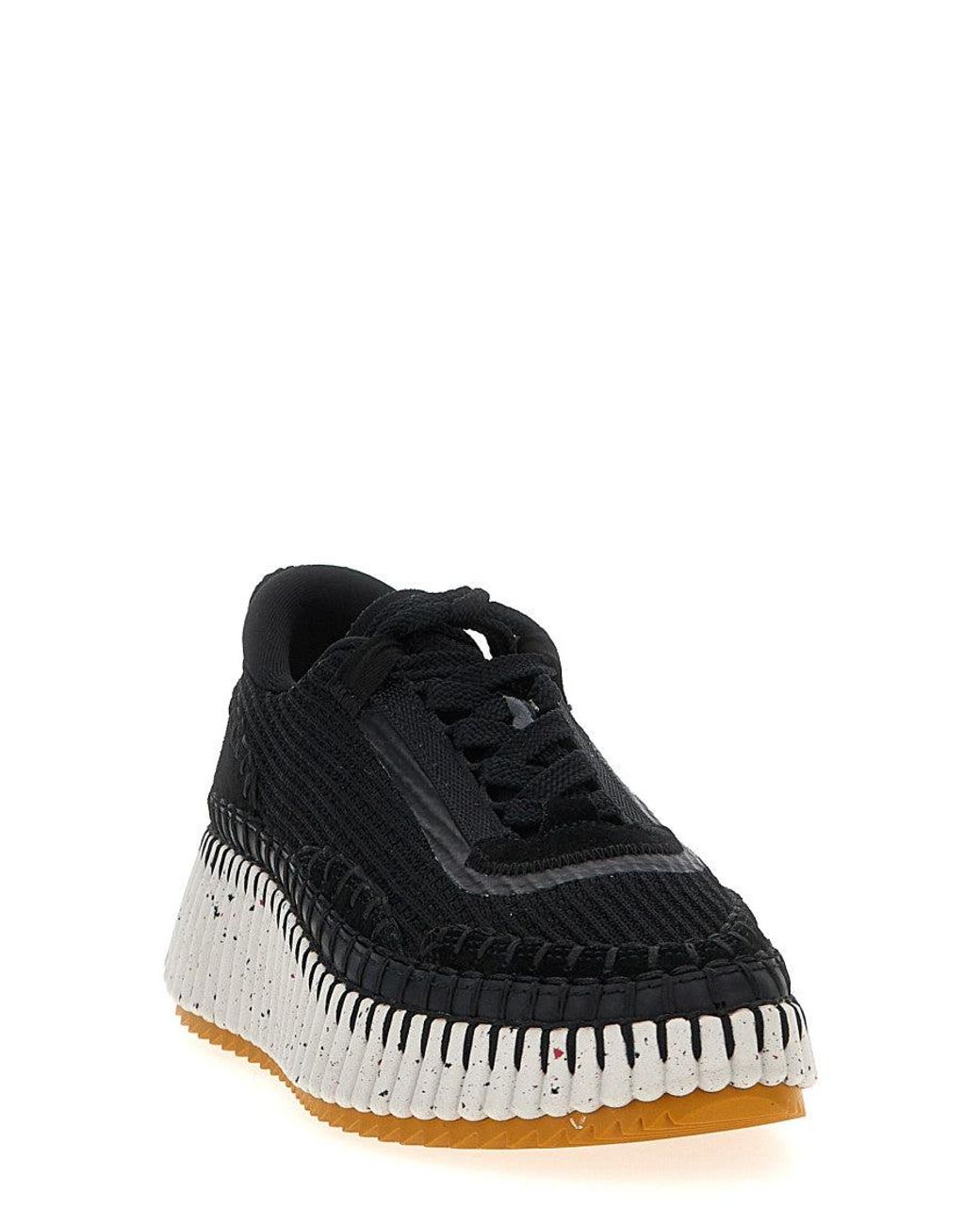 Chloé Black Lace Up Sneakers