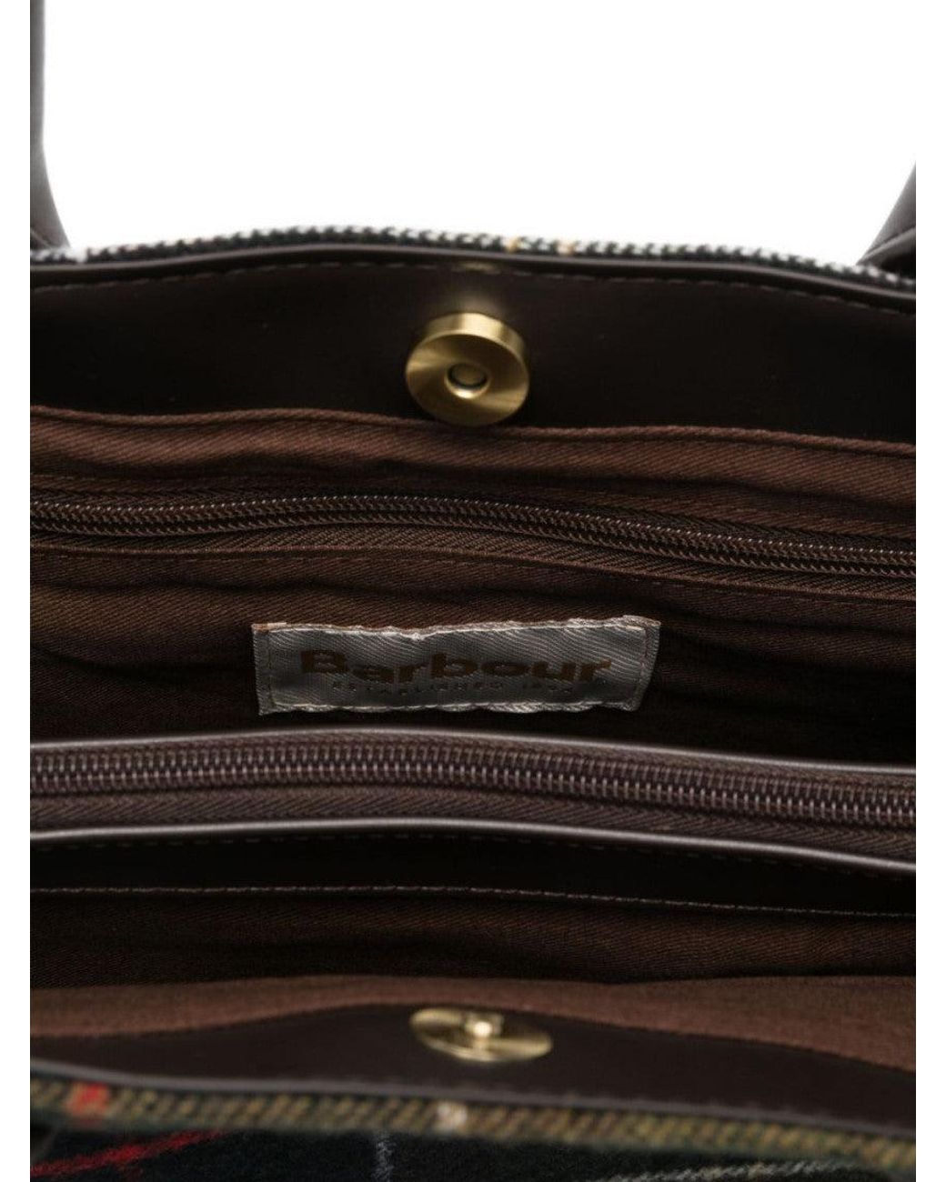 Barbour Black Tartan Wool 'Barrhill' Tote Bag