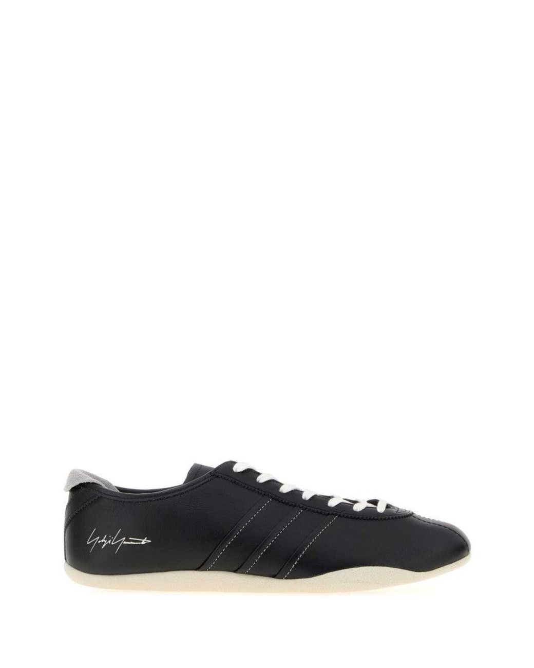 Y-3 Black Leather Sneakers for men