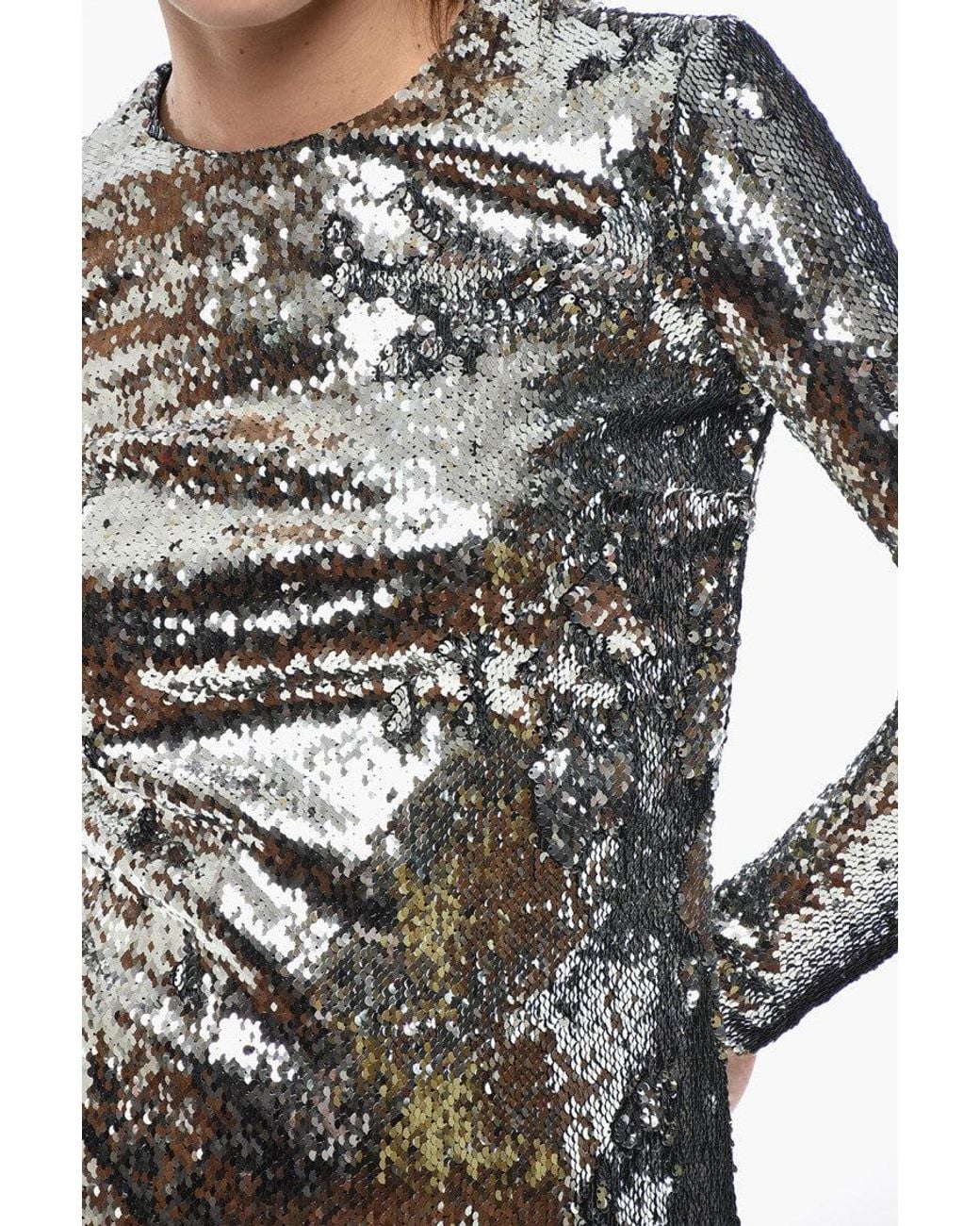 Stella McCartney Metallic Embellished Crew Neck Top