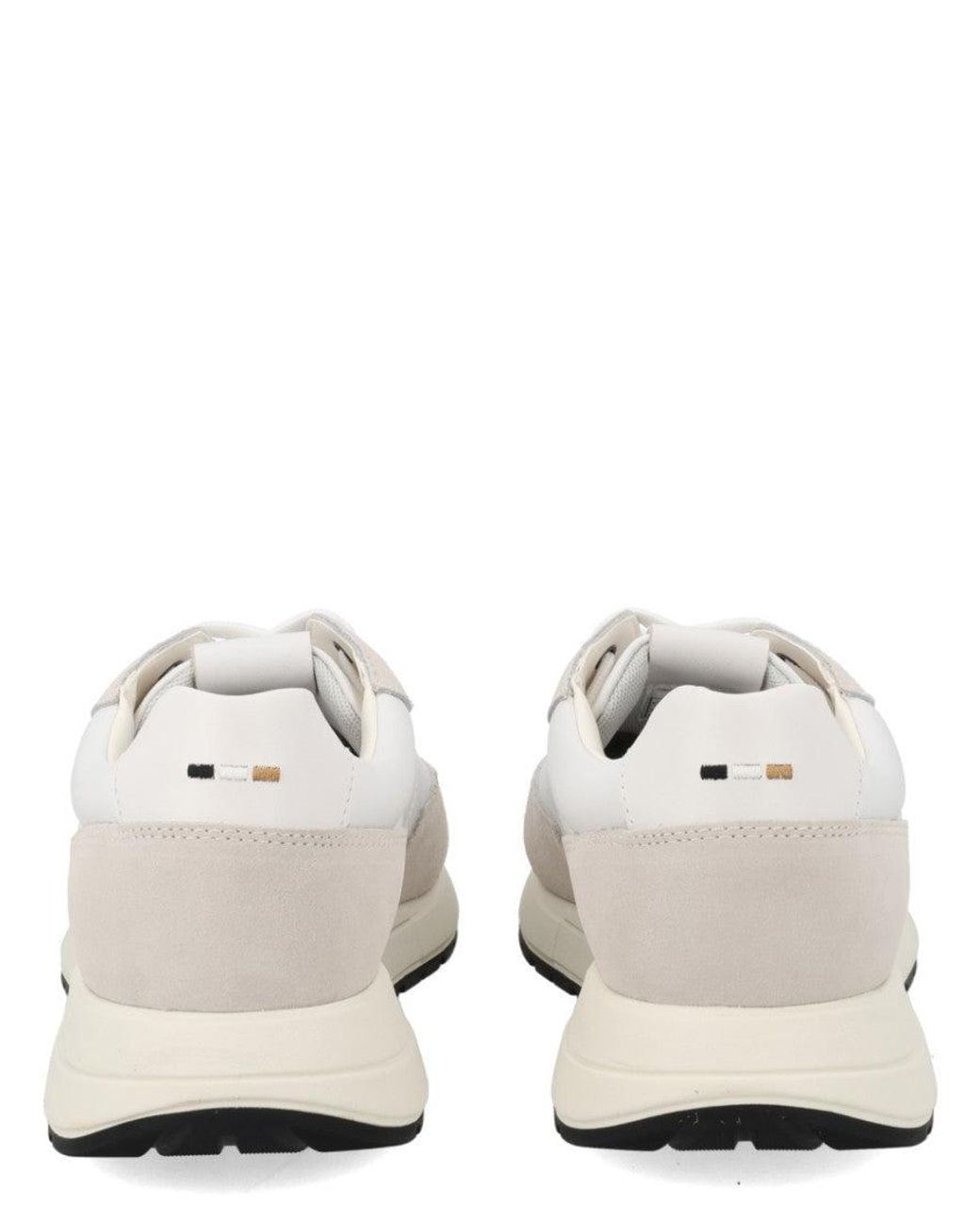 Boss White Solid Vinston Sneakers for men