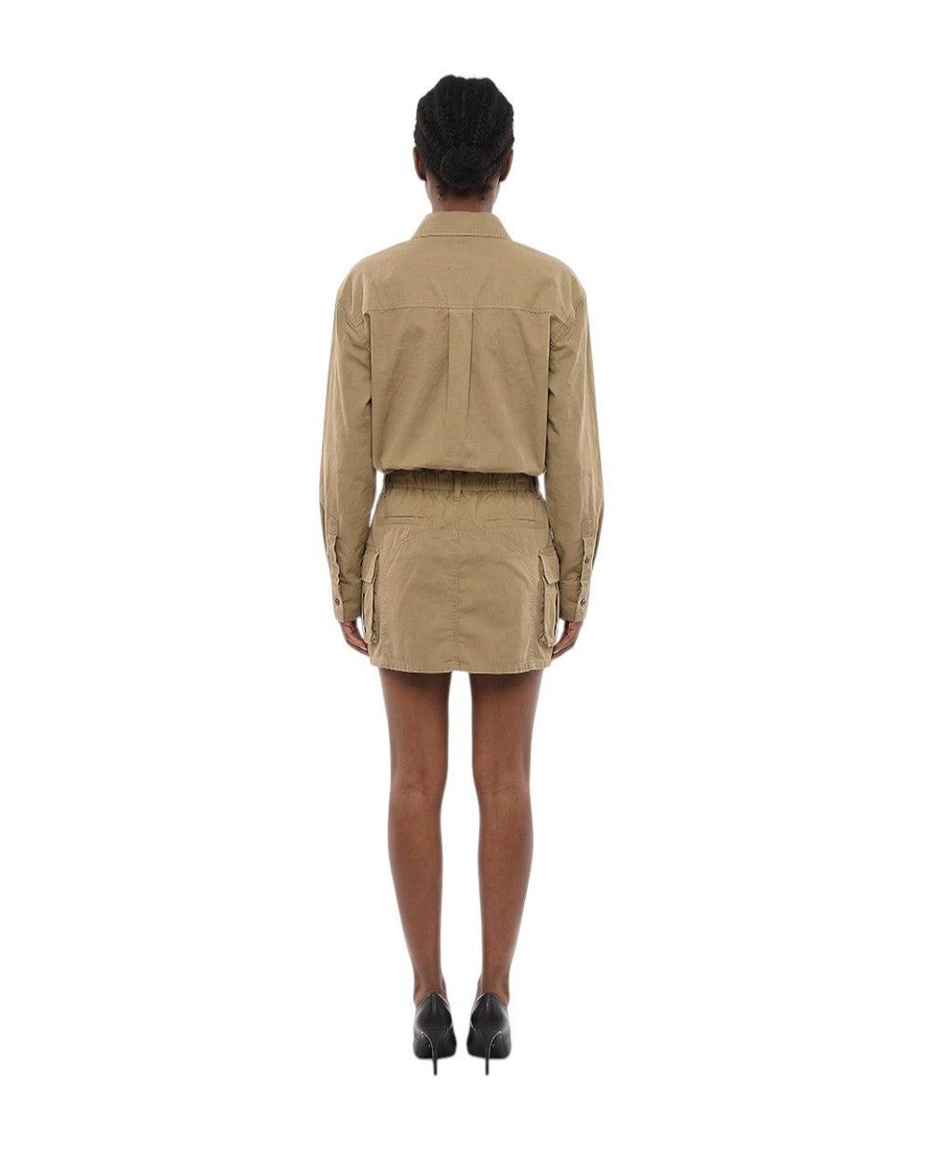 DSquared² Natural Shirt Collar Mini Dress