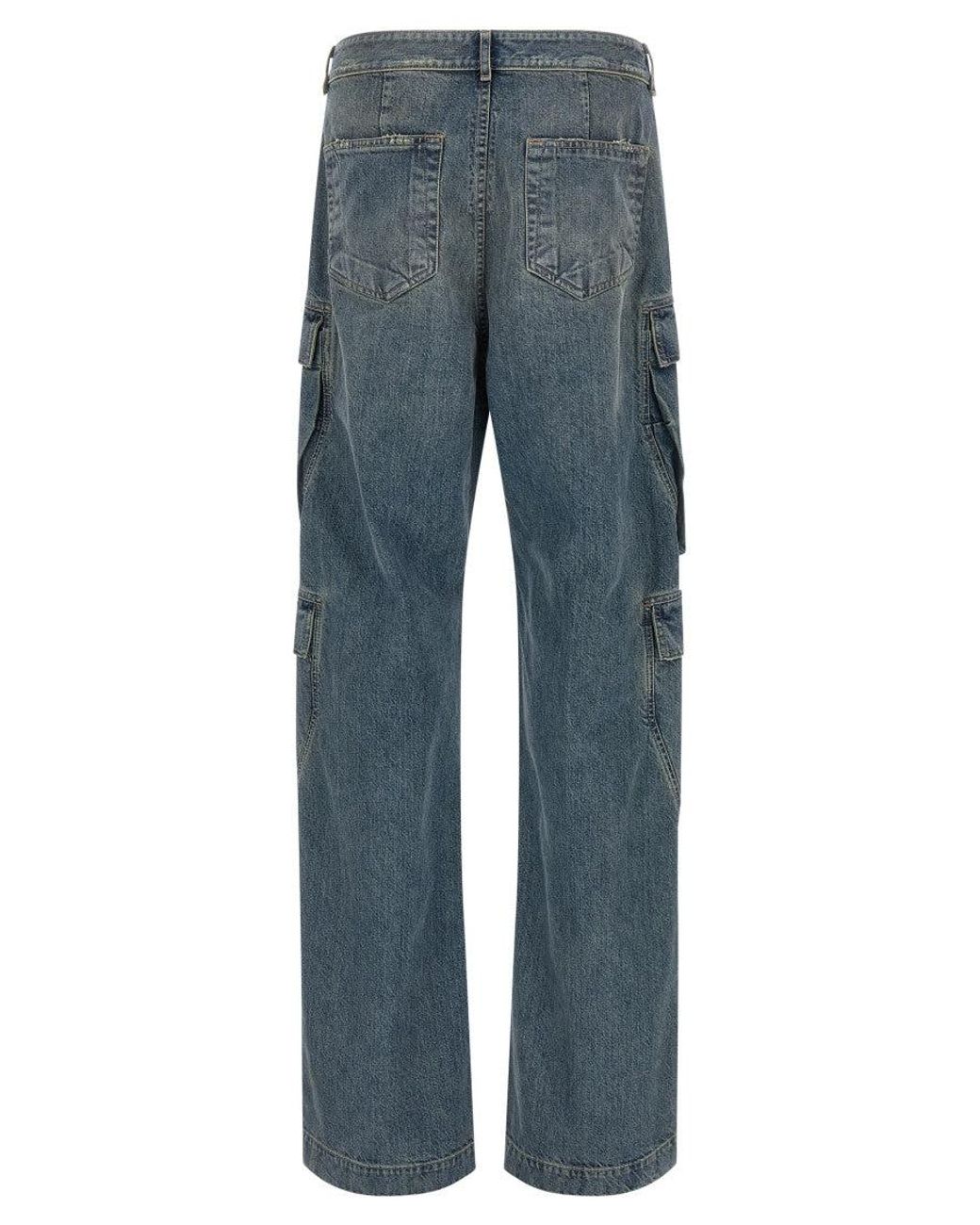Rick Owens Blue Mid Rise Jeans for men