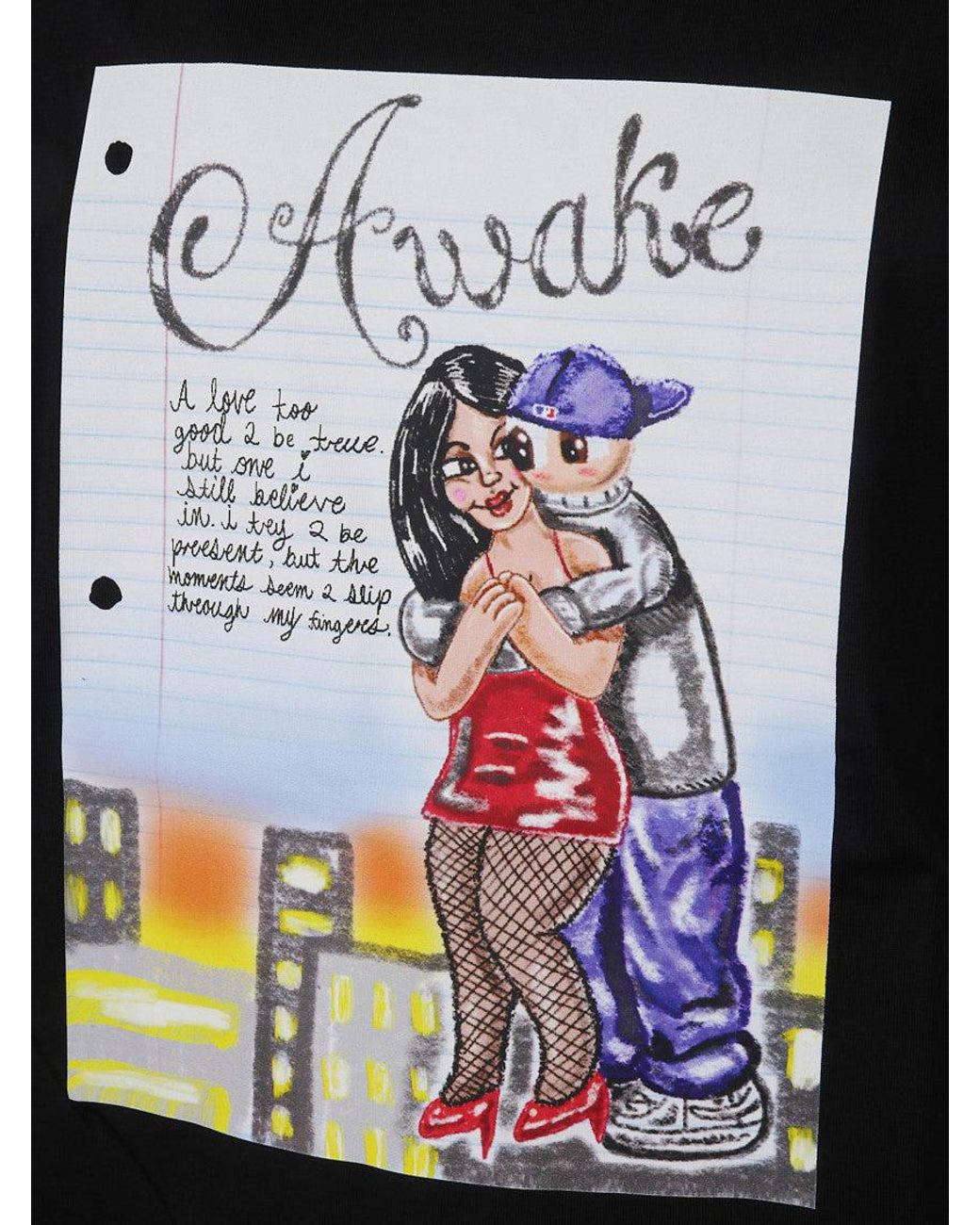 AWAKE NY Black Printed T-Shirt for men