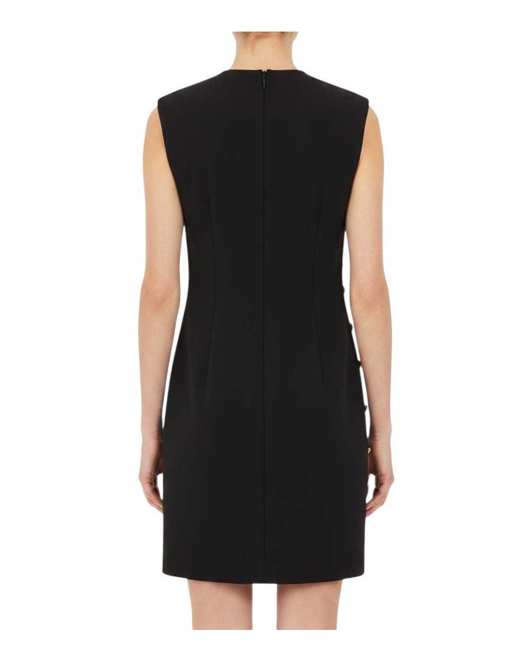 Versace Black Solid Crew Neck Mini Dress