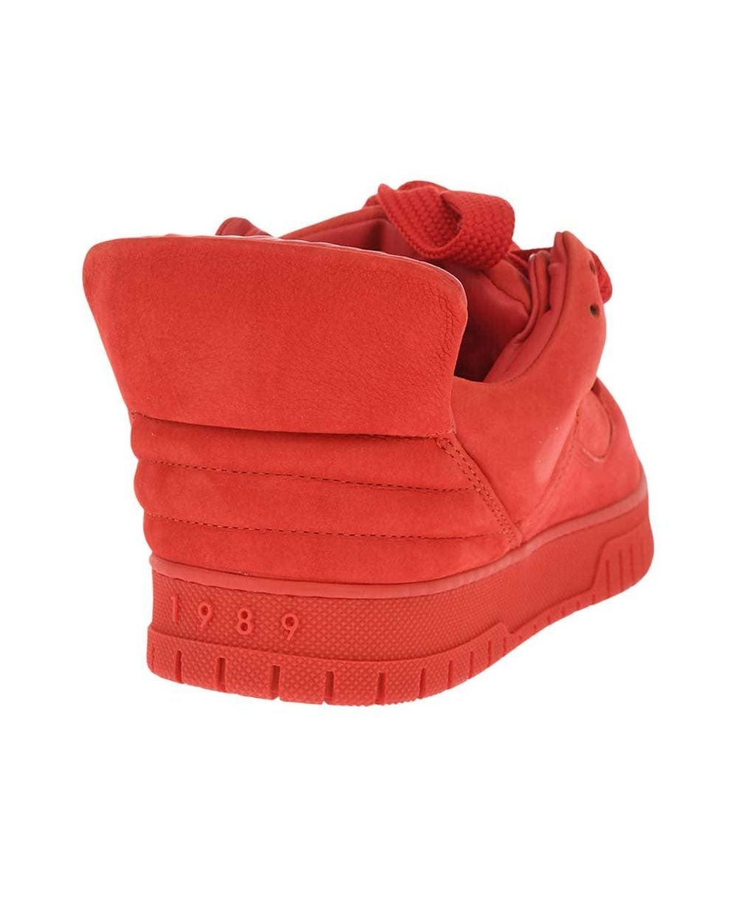 1989 STUDIO Red Leather Low-Top Sneakers for men
