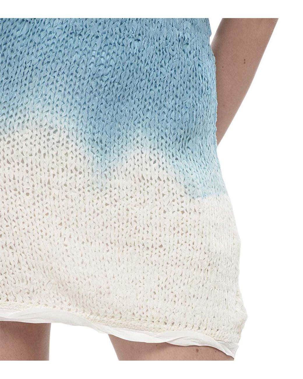 Bottega Veneta White Ombre Mini Skirt
