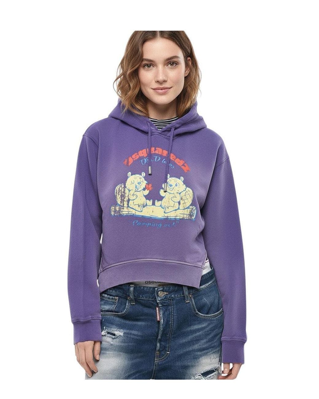 DSquared² Purple Graphic Hood Sweatshirt