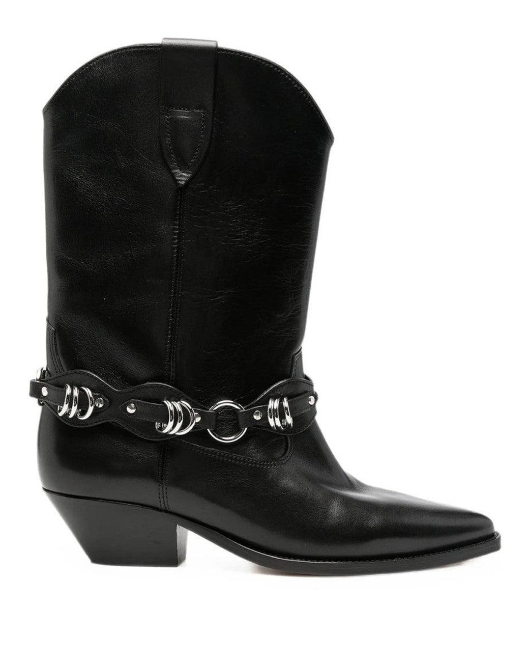 Isabel Marant Black Leather Duerto Boots