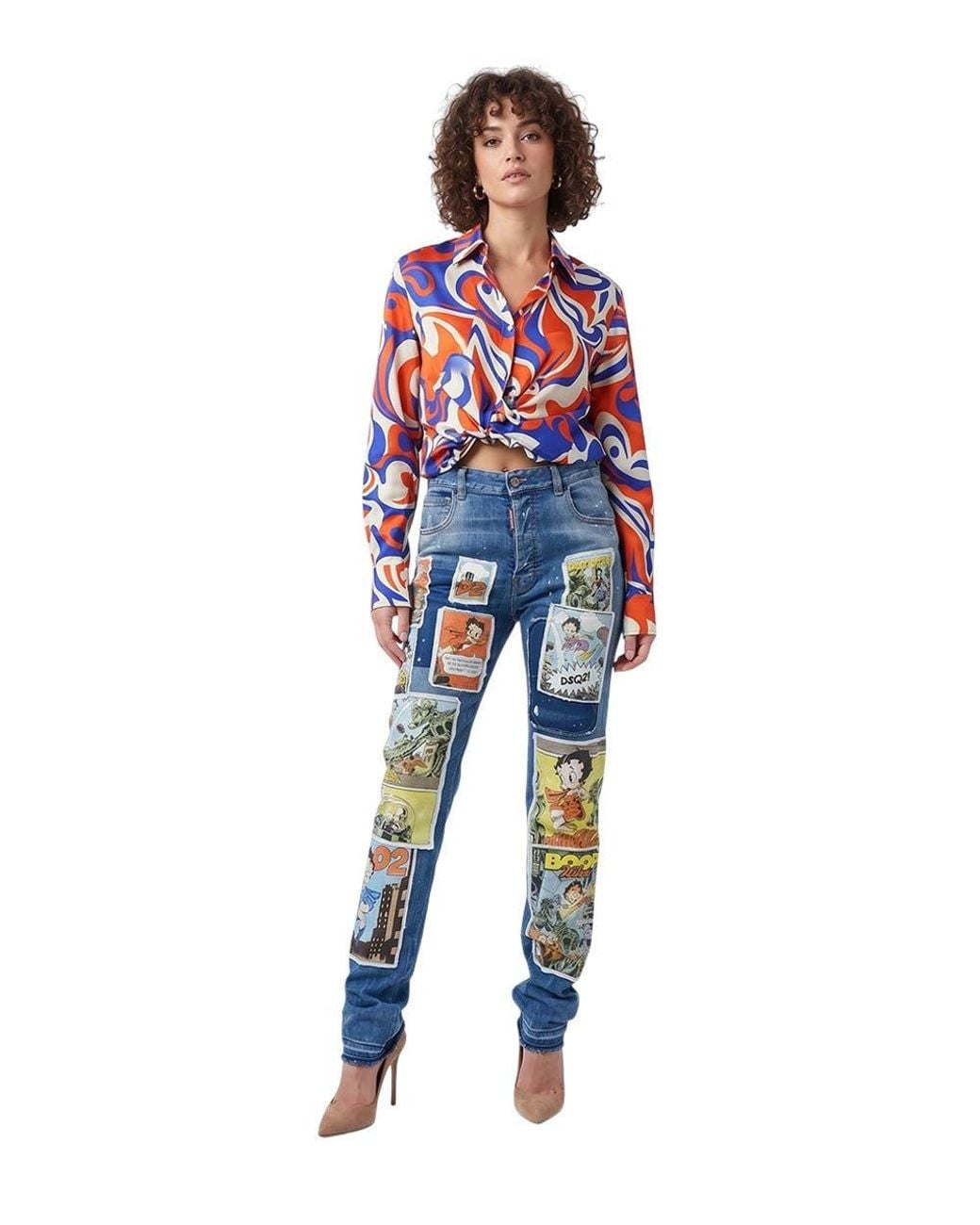 DSquared² Blue Straight Mid Rise Jeans