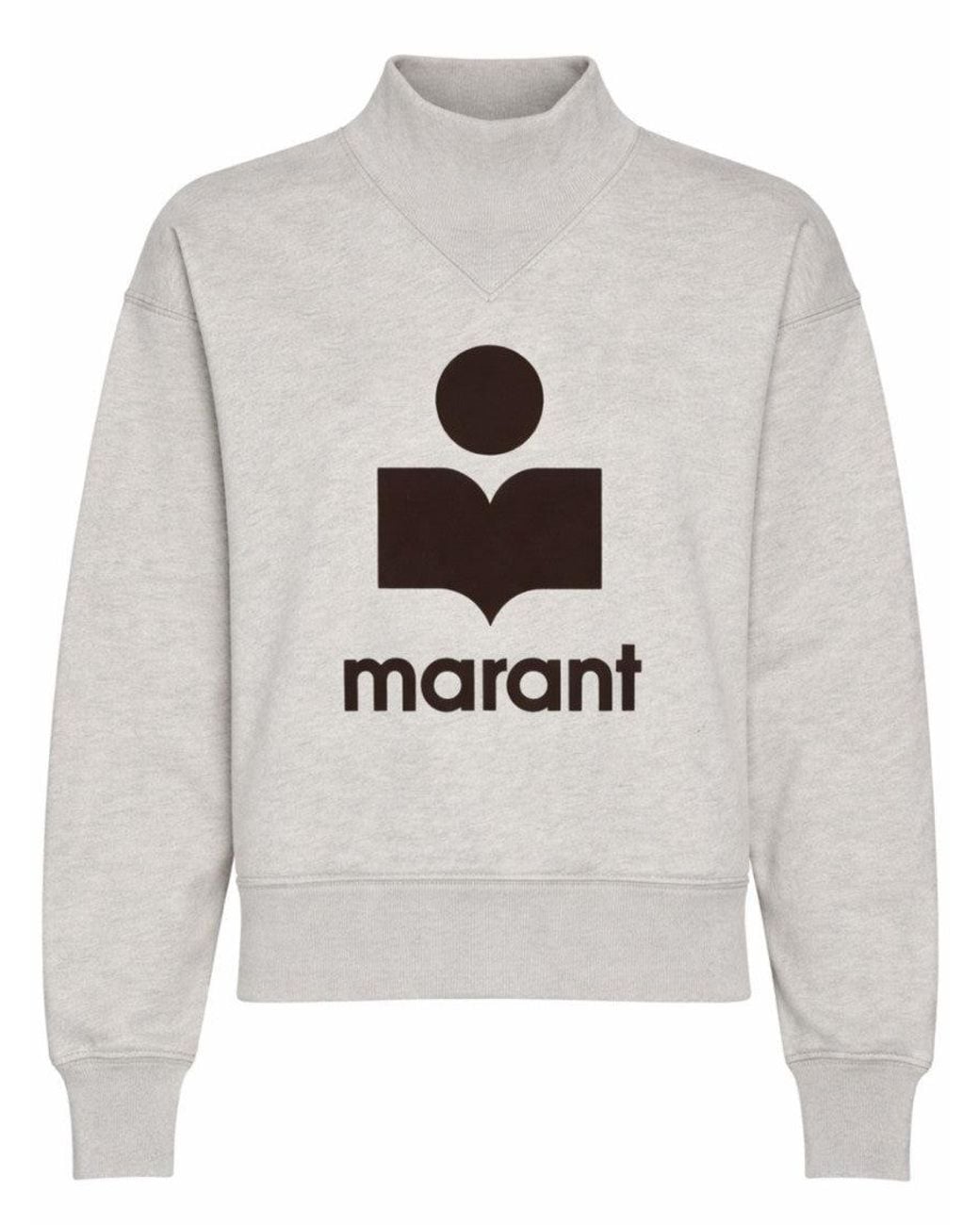 Isabel Marant Gray Logo Mock Collar Sweatshirt