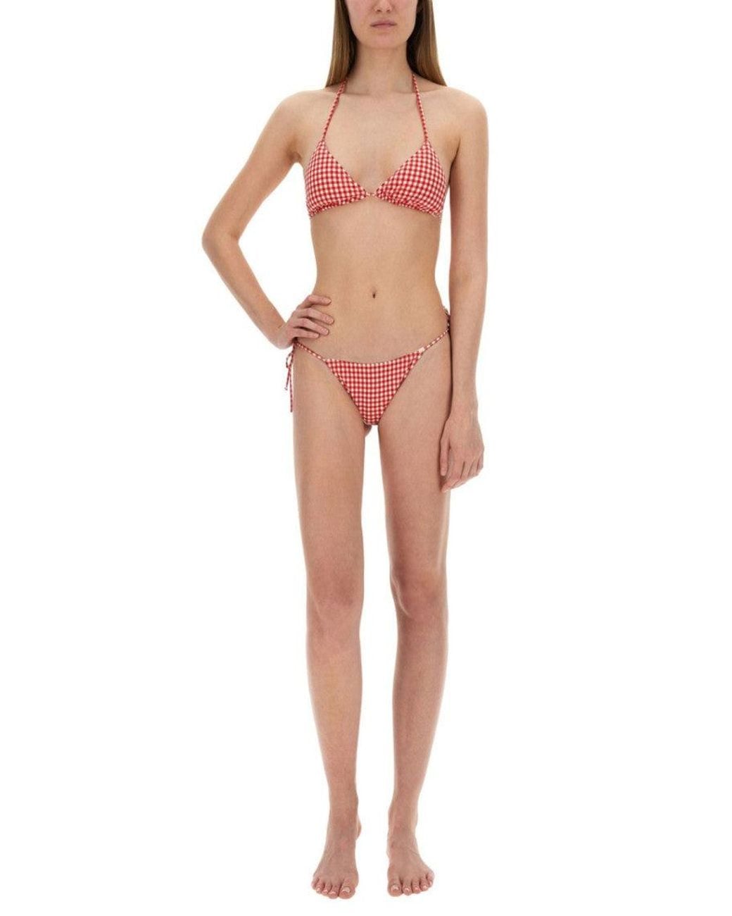 Mc2 Saint Barth Pink Gingham Bikini Bottom Swimwear