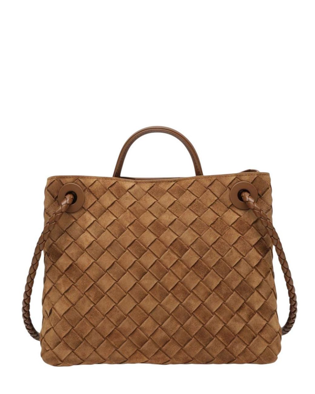 Bottega Veneta Brown Dark Andiamo Small Satchel