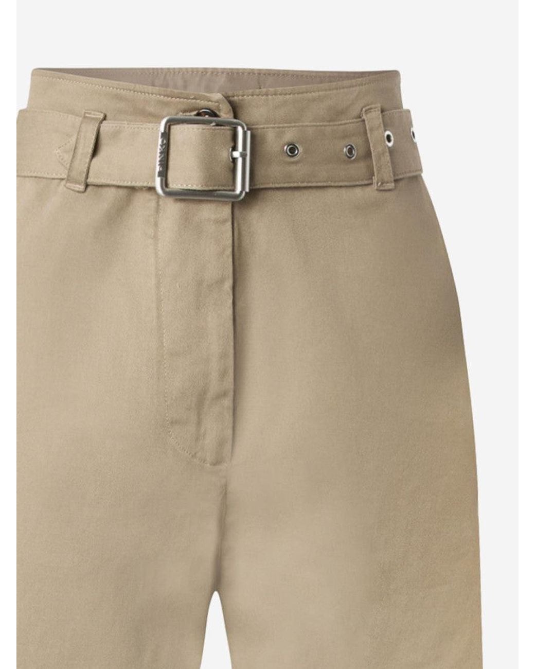 Pinko Natural Stretch Cotton Gabardine Cargo Pants