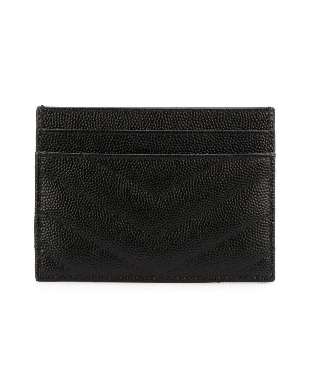 Saint Laurent Black Textured Card Holder