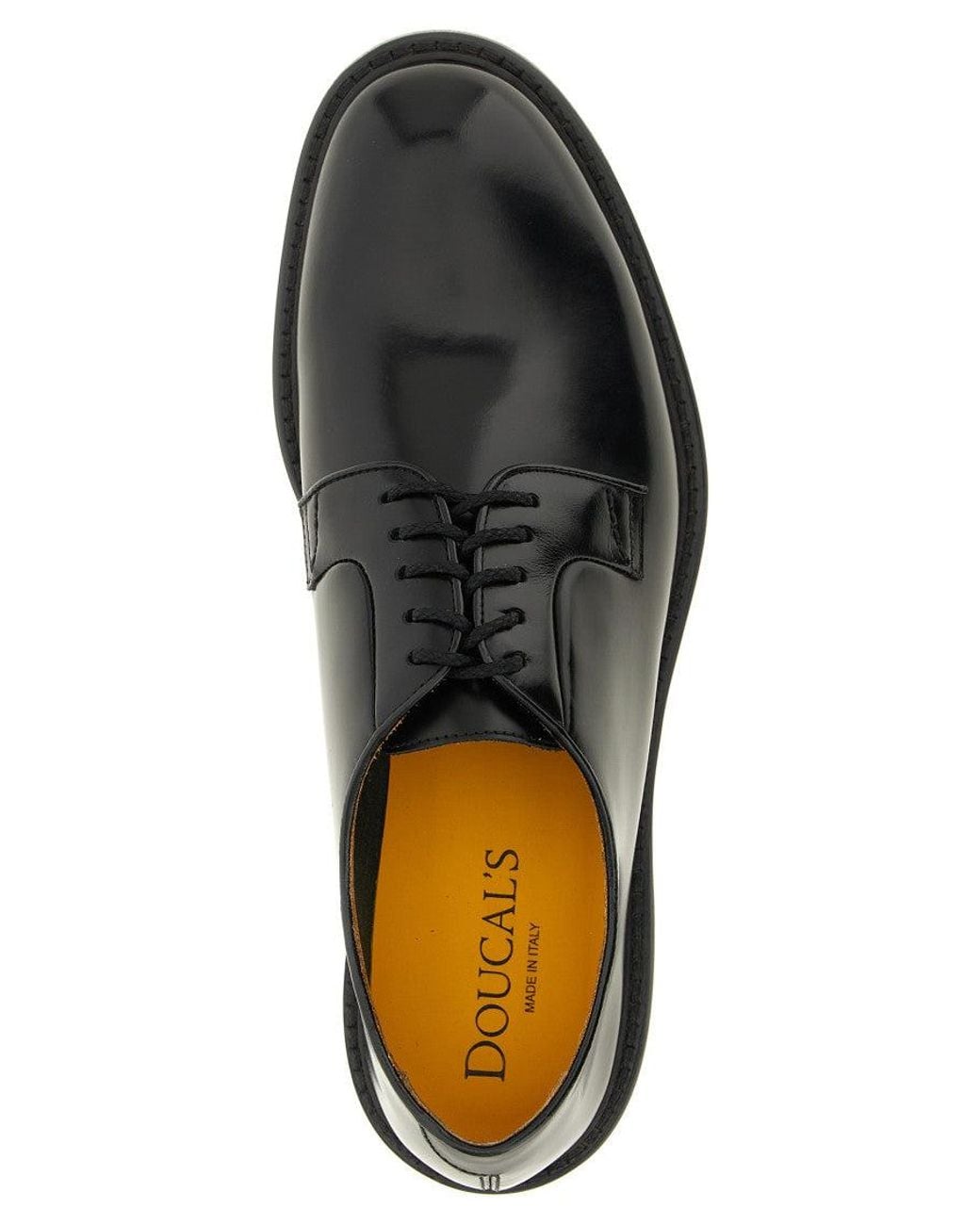 Doucal's Black Solid Lace Up Shoes for men