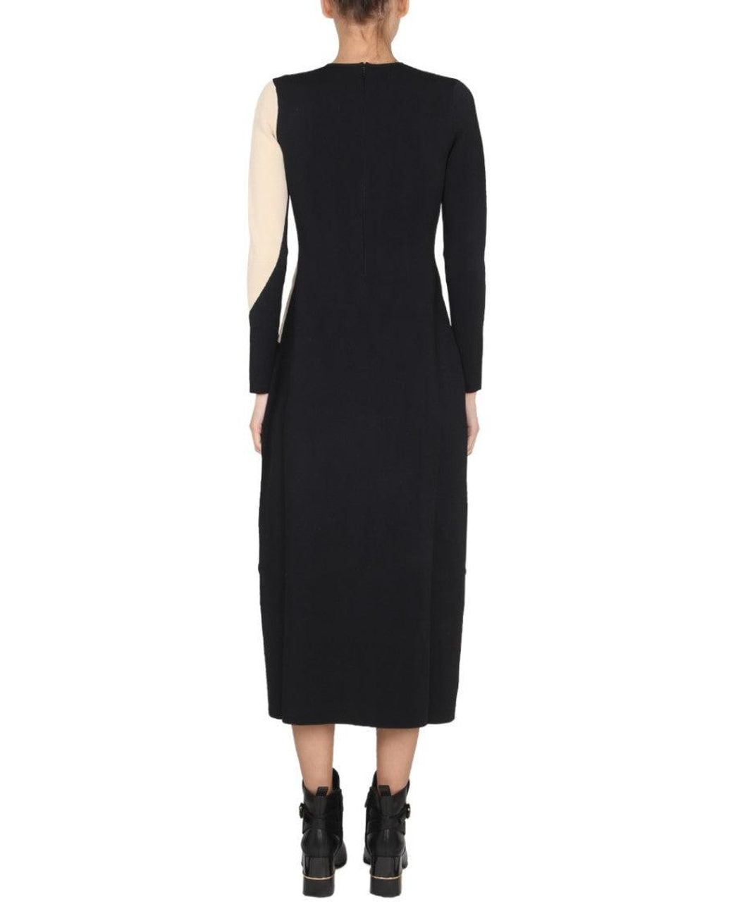 Tory Burch Black Round Neck Midi Dress