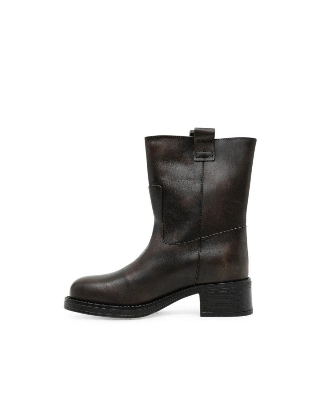 Alohas Black Leather Cedar Boots