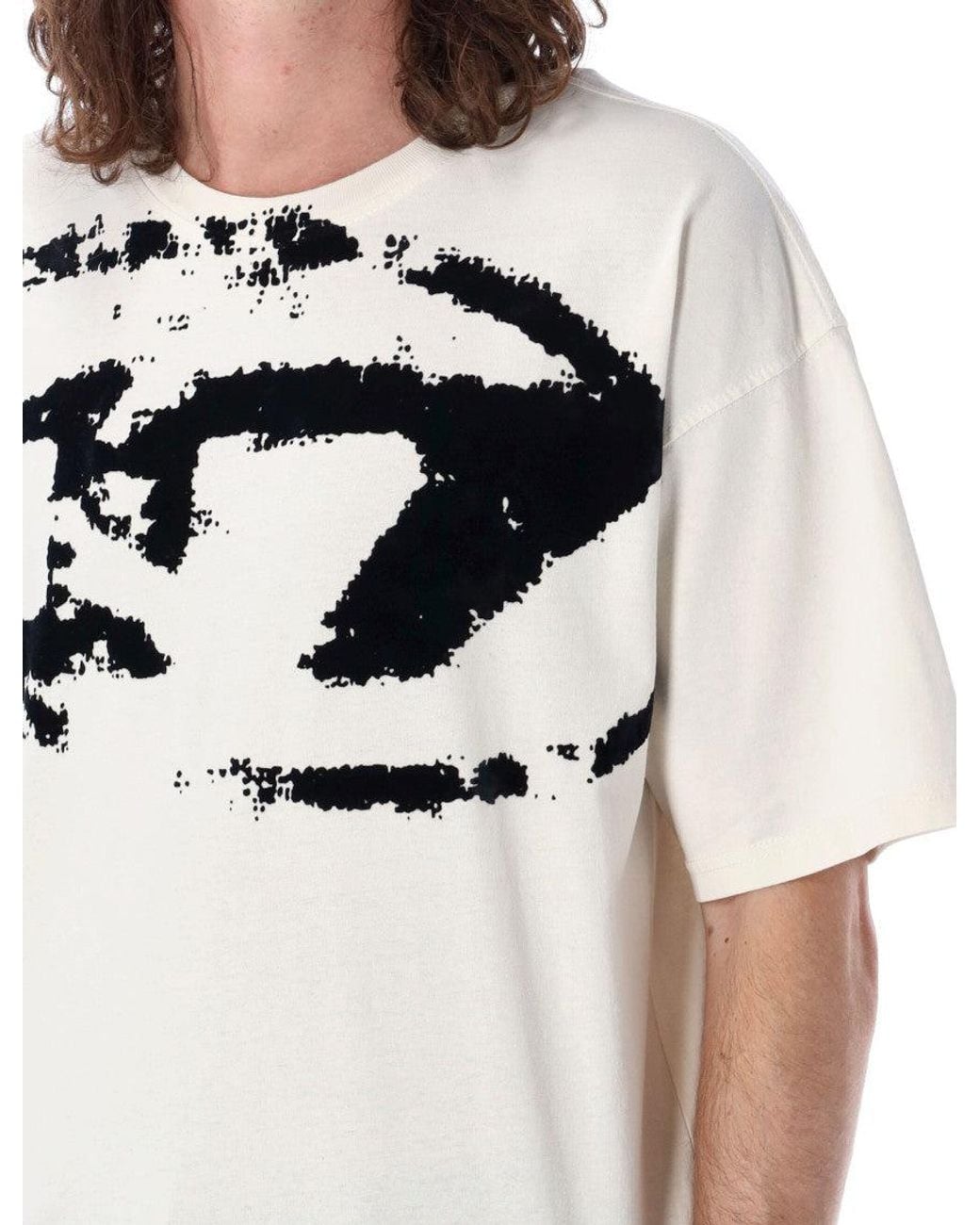 DIESEL Gray Crew Neck T-Shirt for men