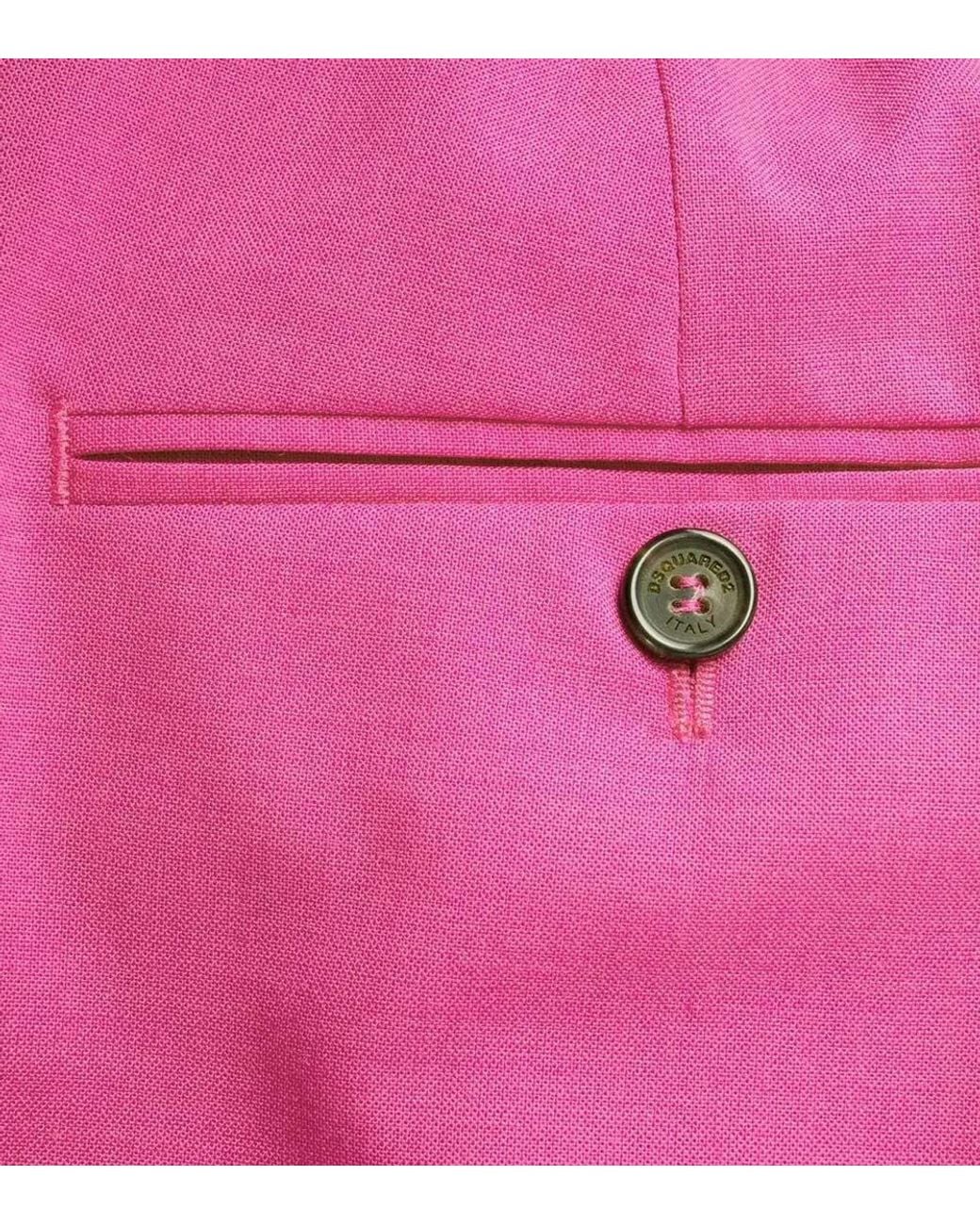 DSquared² Pink Straight Flat Front Pant