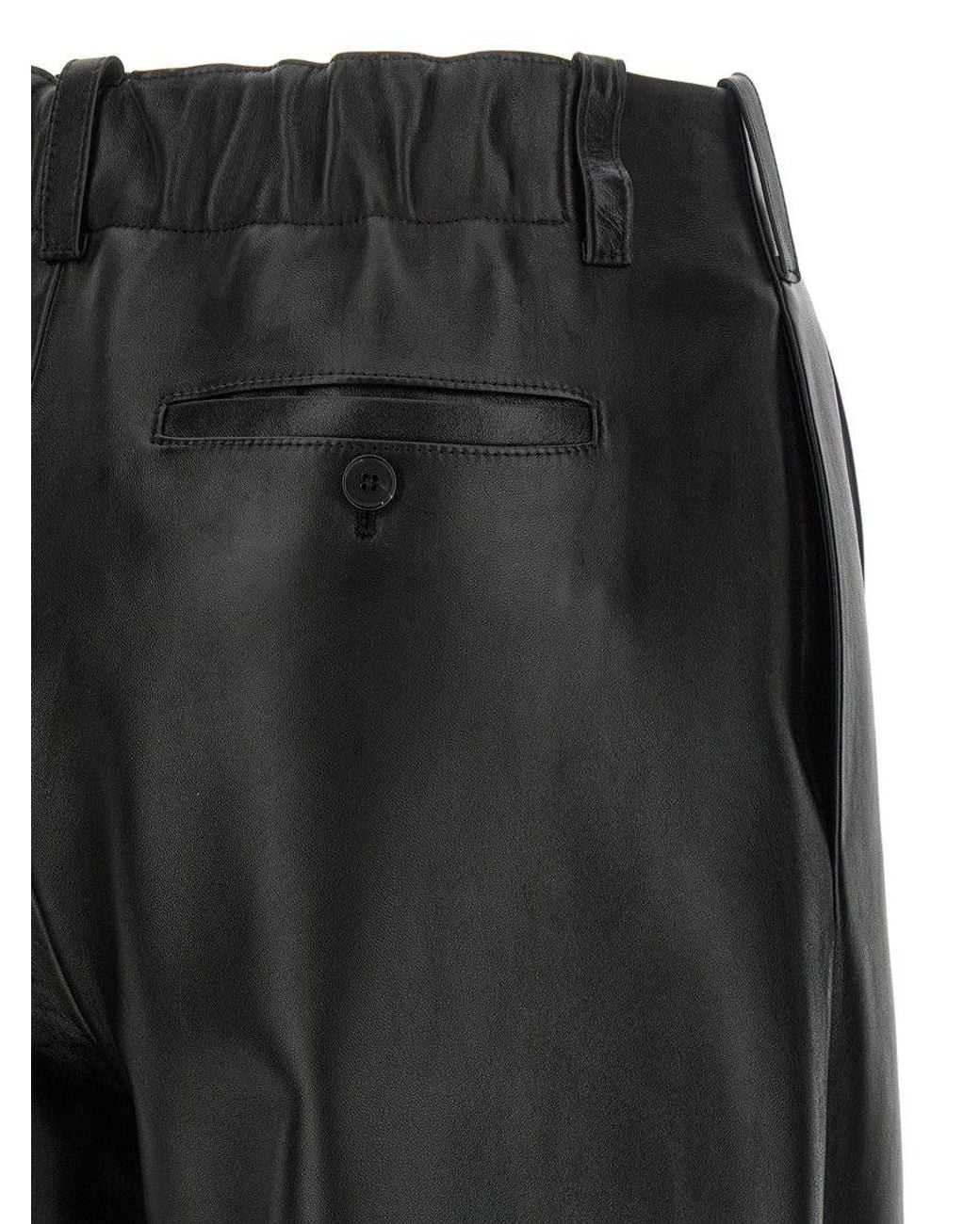 Givenchy Black Lambskin Leather Trousers