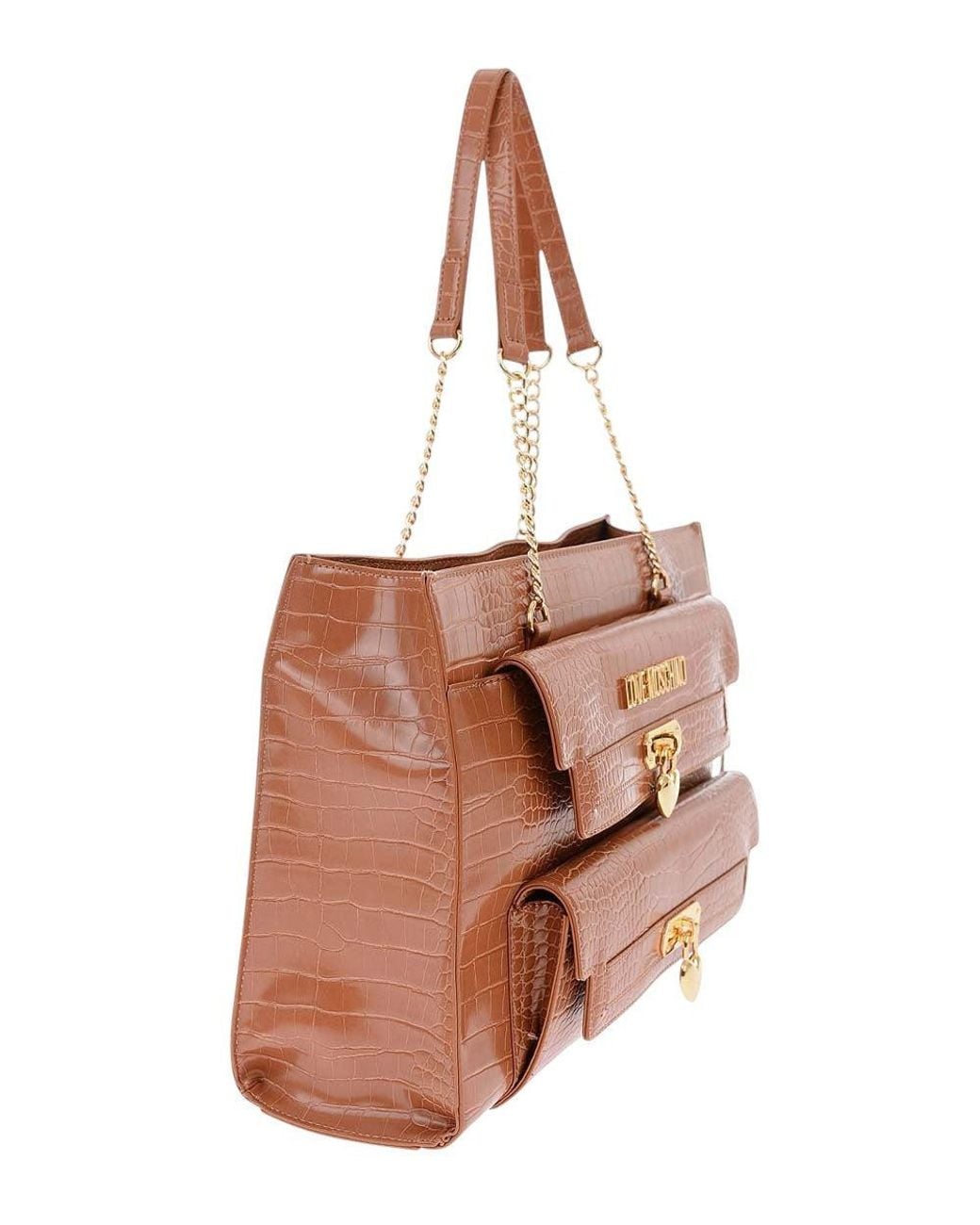 Love Moschino Brown Logo Large Tote