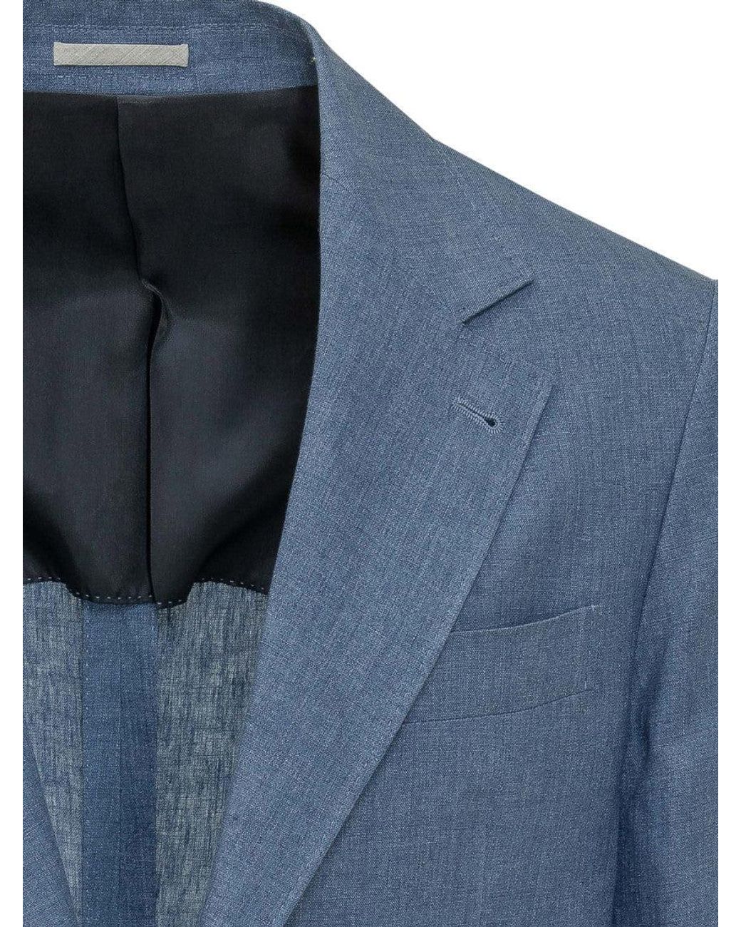 Brunello Cucinelli Blue Sartorial Soft Fabric Blazer for men
