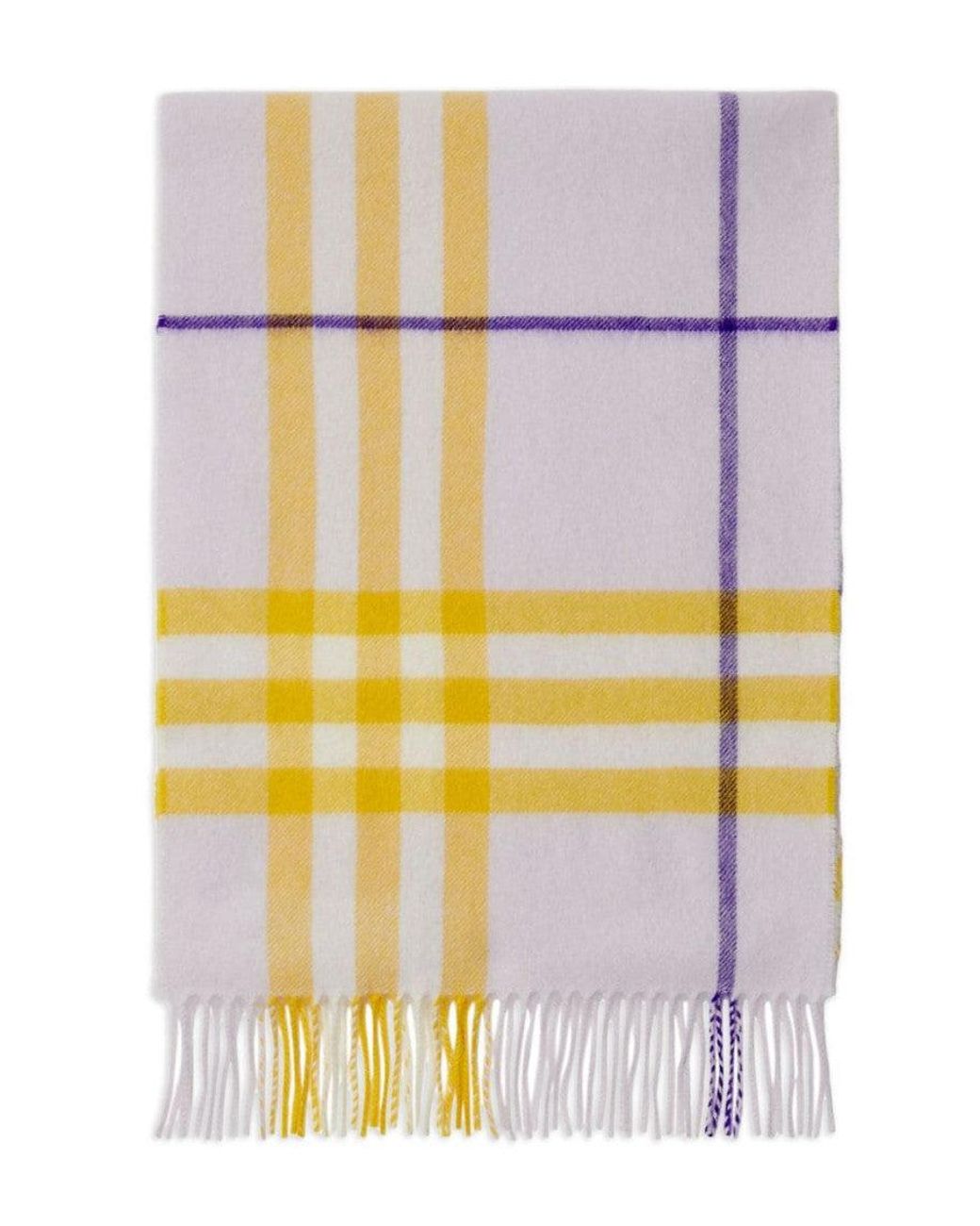 Burberry Gray Giant Check Cashmere Scarf for men