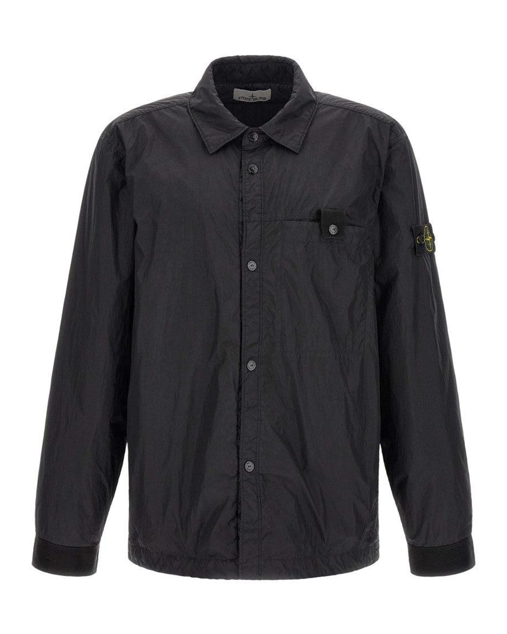 Stone Island Blue Stone Island Nylon Shell Overshirt for men
