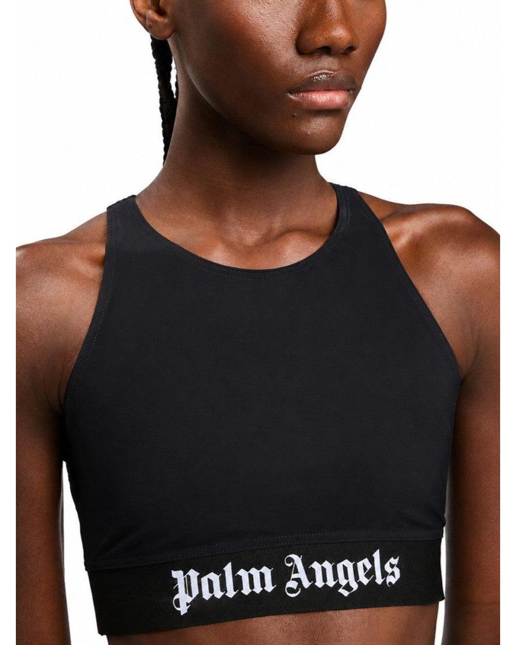 Palm Angels Black Scoop Neck Top