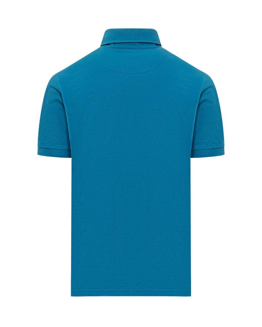 Etro Blue Logo Shirt Collar Polo for men