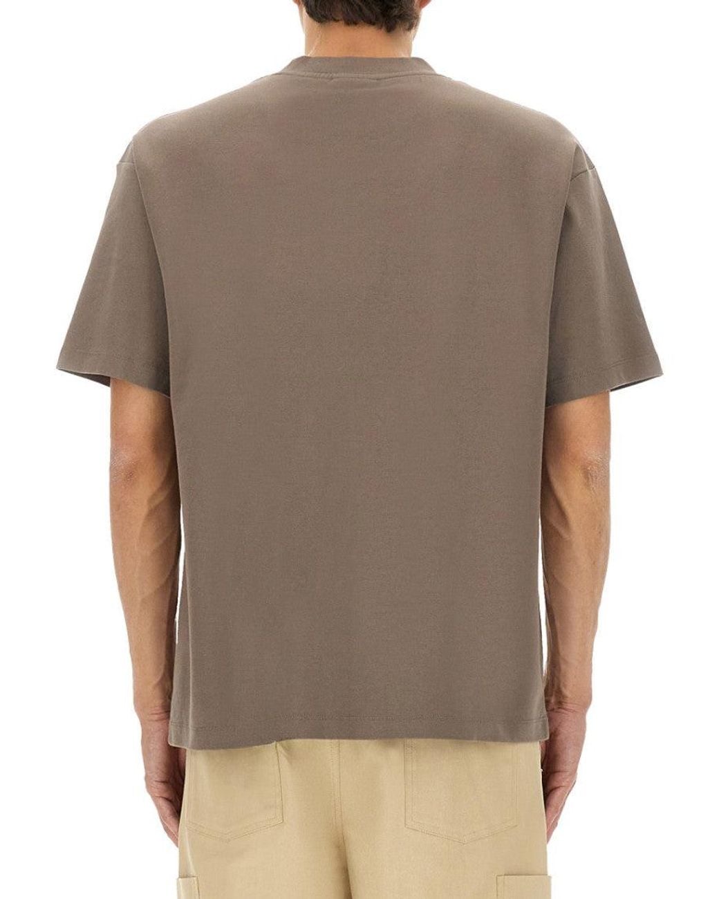 Drole de Monsieur Gray Taupe Graphic Crew Neck T-Shirt for men