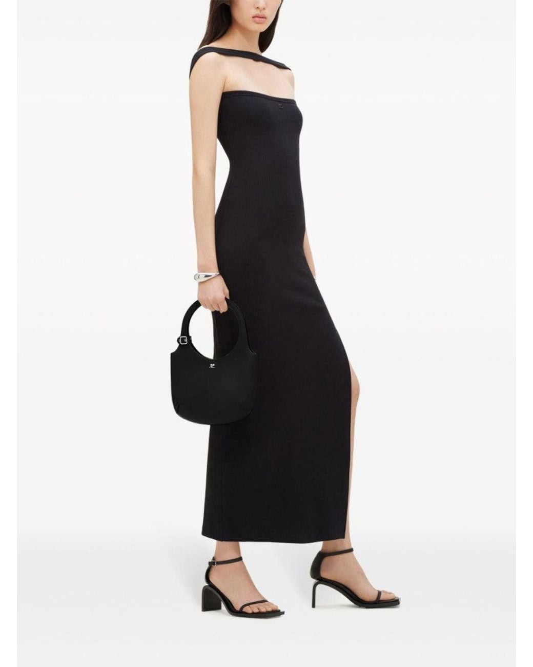 Courreges Black Holy Medium Hobo Bag