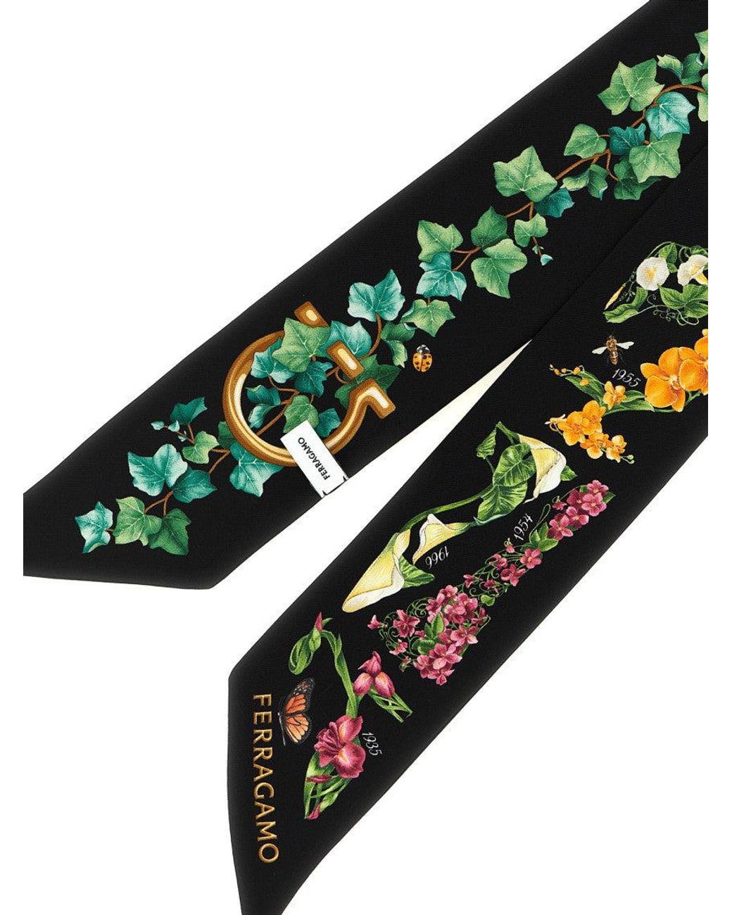 Ferragamo Green Eden Shoes Floral Scarf