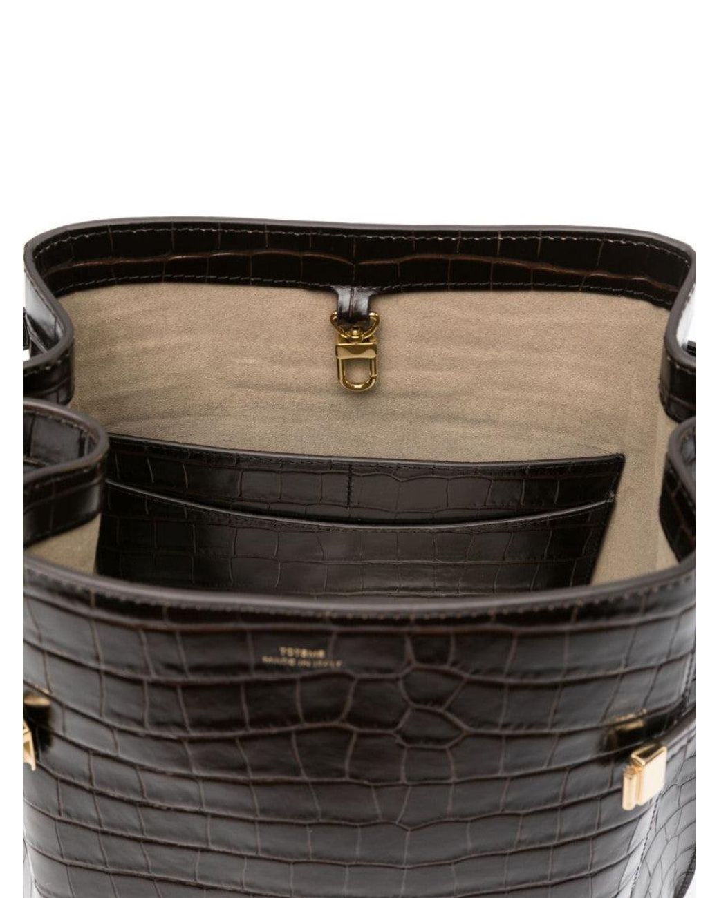 Totême Black Dark Belted Bucket Bag