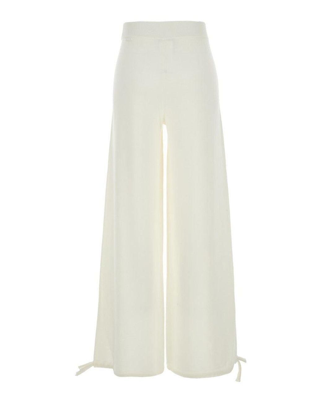 Max Mara White Relaxed Elasticated Pants