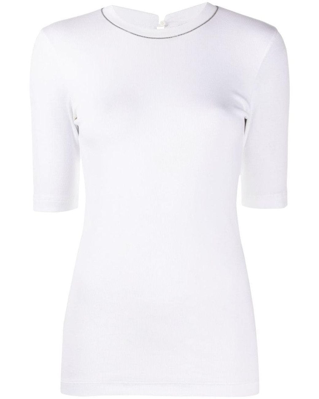 Brunello Cucinelli White Cotton T-Shirt