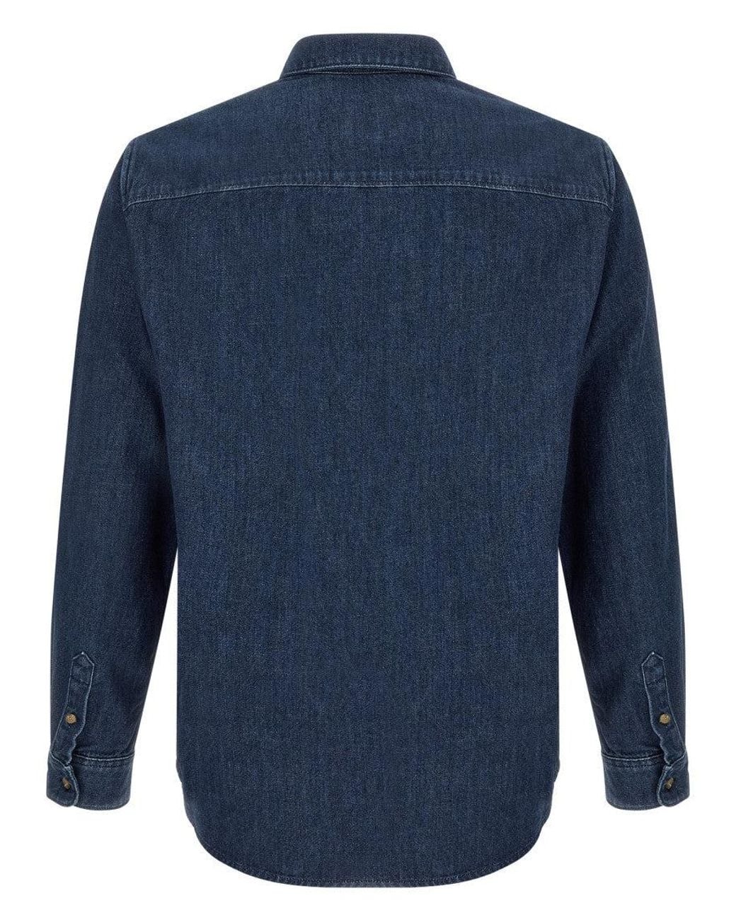 A.P.C. Blue Regular Solid Shirt for men