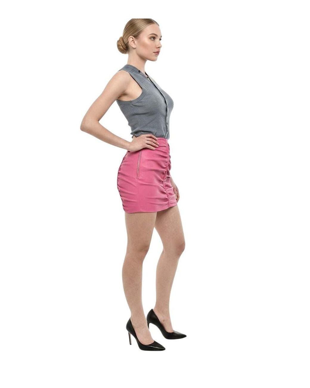 DSquared² Pink Solid Mini Skirt