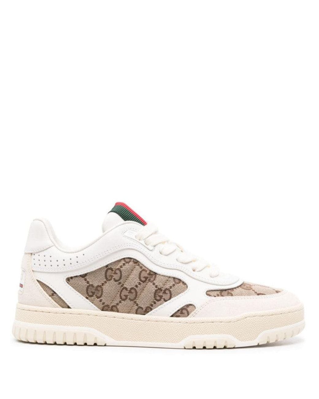 Gucci Natural Re-Web Leather Sneakers