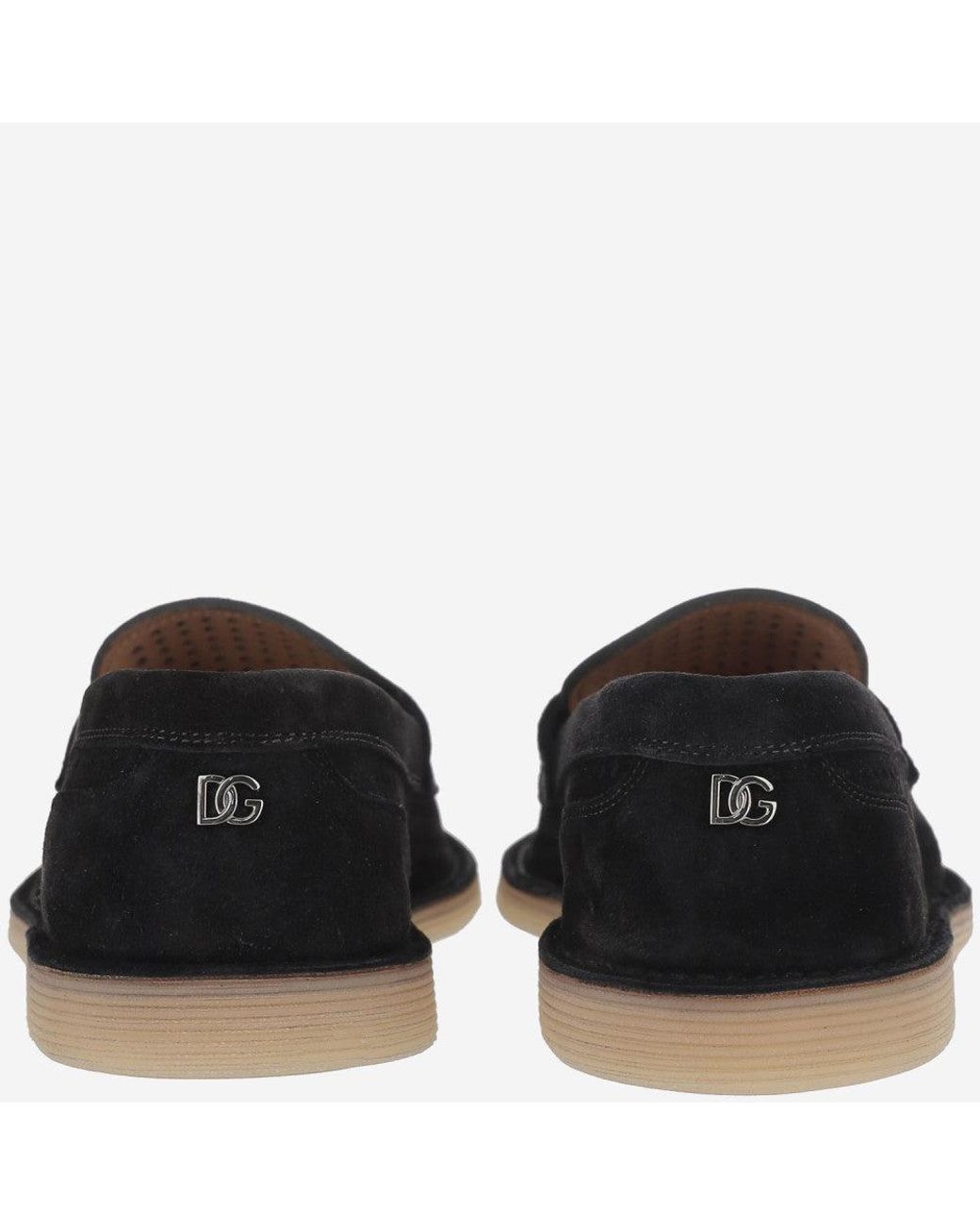 Dolce & Gabbana Black Slip On Loafers for men