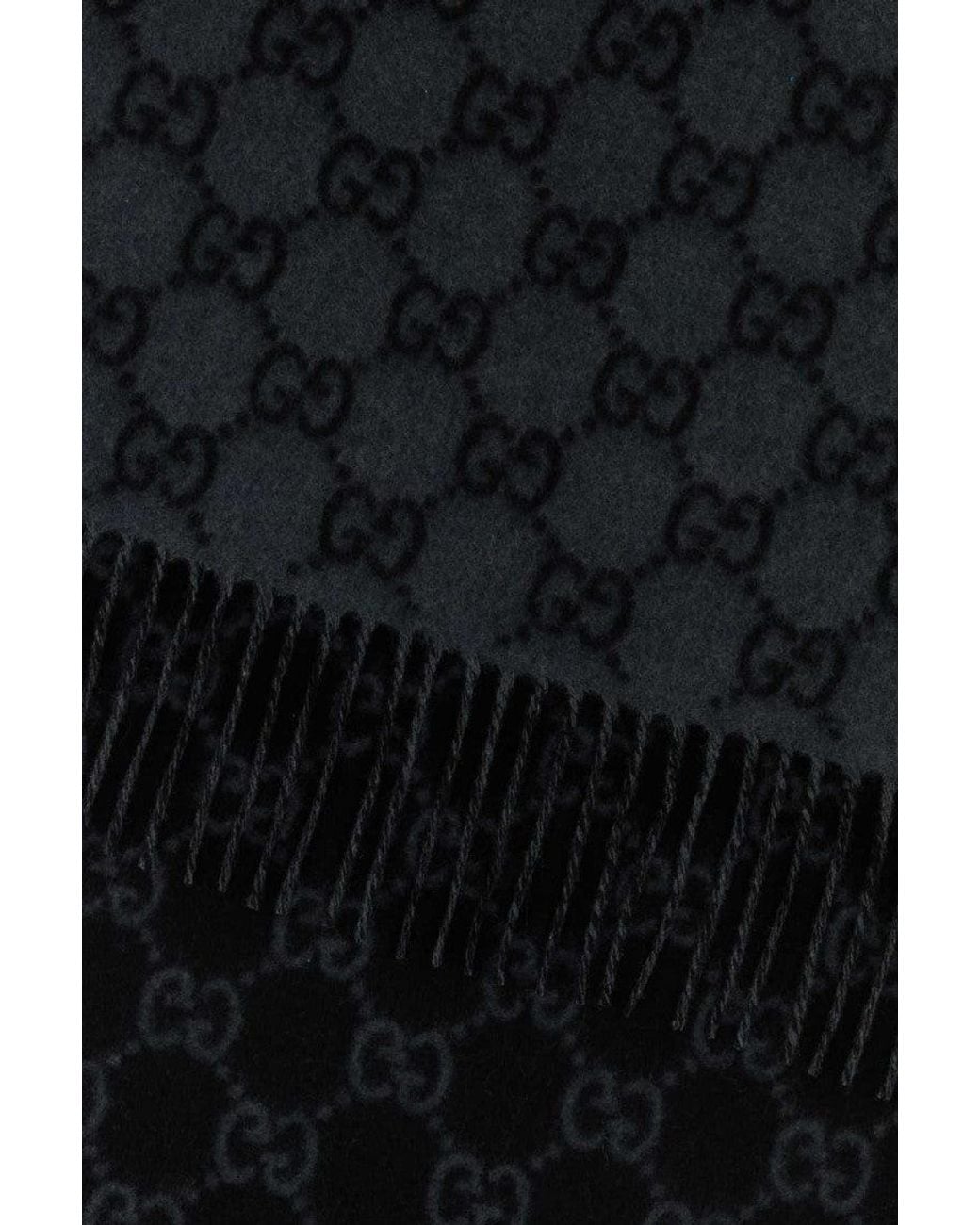 Gucci Black Dark Logo Scarf for men