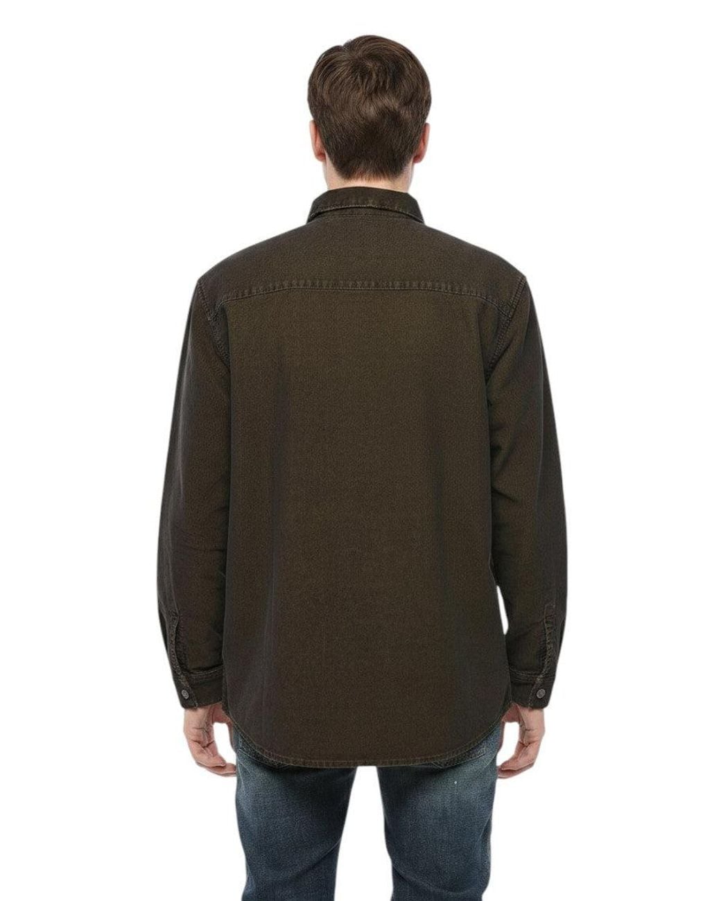 DIESEL Gray Dark Logo Overshirt for men