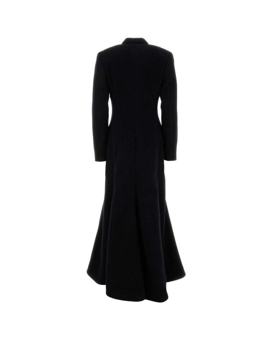Balenciaga Black Wool Blend Coat