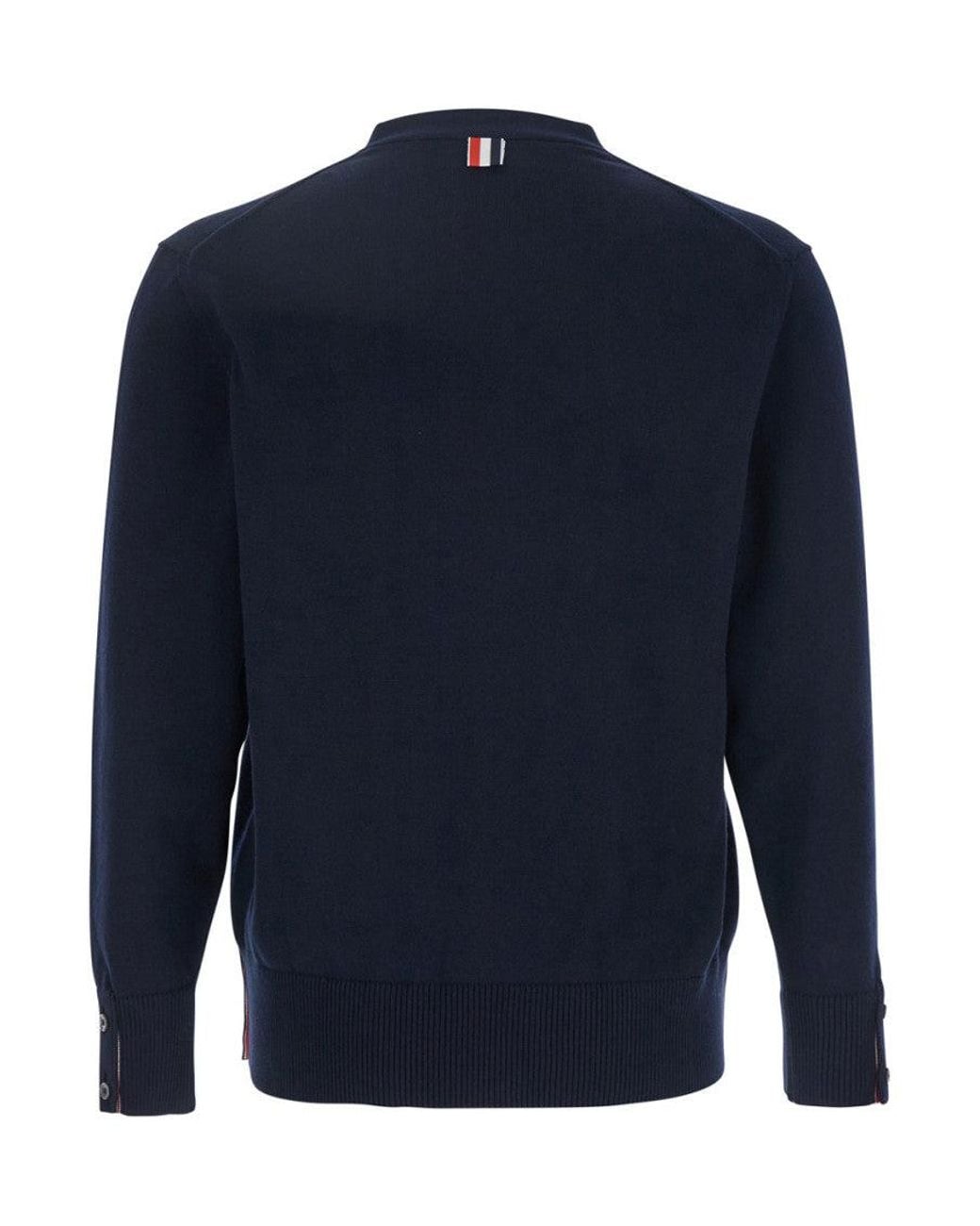 Thom Browne Blue 4Bar Cardigan for men