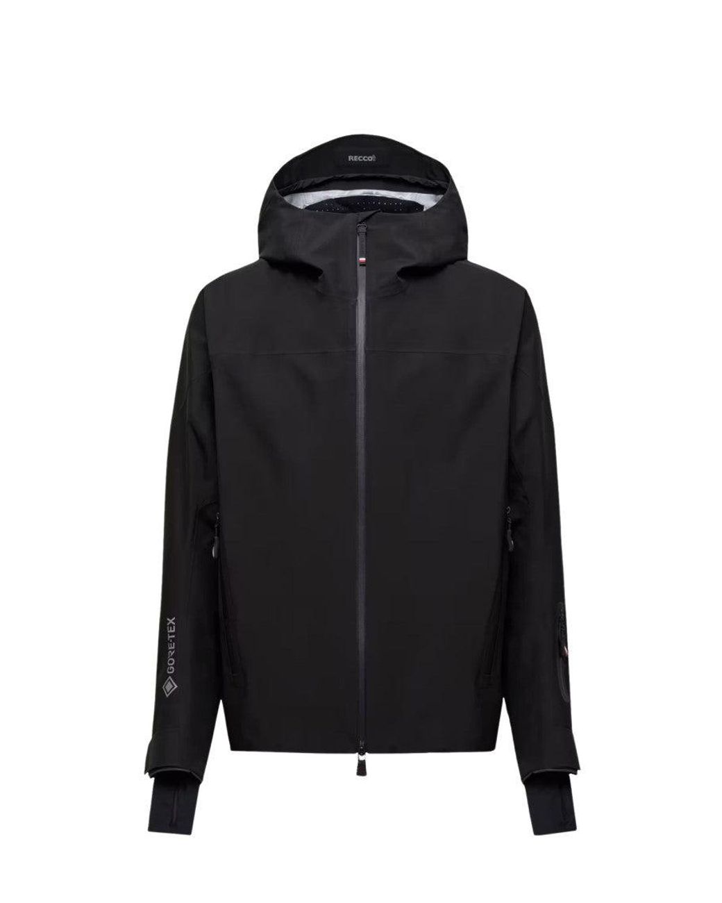 Moncler Black Printed Hooded Jacket for men